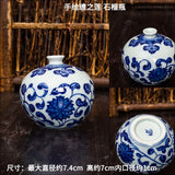 Hand-painted Blue and White Porcelain Bottle, Ceramic Ornament, Mini Vase, Appreciation Bottle, Gift