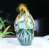 AOOKMIYA Handmade Glow Glass Jellyfish & Octopus Animal Wedding Art Glass Blown Table Ornament Crafts Home Figurine Gift