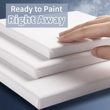 AOOKMIYA Marie's 3 Pack Stretched Canvas with 6x6", 8x8", 12x12", 12x16" and 16x20", 100% Cotton Primed White Rectangular Wooden Framed