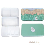 AOOKMIYA New Empty Watercolor Palette Tin Box Paint Storage Paint Tray Cartoon Rabbit Pattern Aquarela Paint Painting Art Supplies