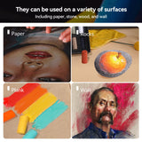 Paul Rubens Professional Soft Pastels, Handmade 96 Vibrant Colors Chalk Pastels Smooth and High Adhesion for Painting, Drawing