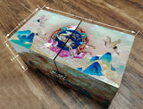 Mother of Pearl Sea Shell Inlaid Cube Deer Jewelry Treasure Organizer Box With 4 Drawers Handmade Gifts for Girl