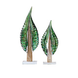 AOOKMIYA Glass Tree Transparent Glass Ornaments Simulated Plant Sculpture Leaves Decorative Figurines Home Decoration Accessories