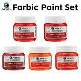 AOOKMIYA Marie's Red Colors Fabric Paint Set 5 Bottles,50ml/1.69oz Quick Drying for DIY Projects,T-shirt,Shoes,Bags for Adults,Students