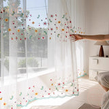 New Modern Simple Curtains Gauze Curtain for Bay Window White Gauze Curtain Sunscreen No Drilling Track Hook Custom Window Gauze