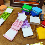 AOOKMIYA Empty Palette Portable Folding Watercolor Box 9 Compartments 0.5ML Paint Tray 3D Printing Travel Painting Artist's Art Supplies