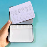 AOOKMIYA Watercolor Palette Ceramic 6/12 Grid Watercolor Palette Box Travel Portable Paint Tray Artist's Painting Art Supplies
