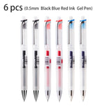 Deli 4/6/8pcs 0.5mm Black Red Blue Ink Gel Pen Stationery For Writing School Supplies Office Supplies Signing Pen Exam Pen Gift