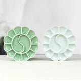 AOOKMIYA Ceramic Watercolor Palette Multi-grid Flower Shape Gouache Paint Palette Jingdezhen Palette Artist Painting Art Supplies