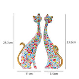 Nordic Graffiti Art Oil Painting Cat Decoration Resin Abstract Ornaments Figurines Bedroom Desktop Porch Cat Sculpture