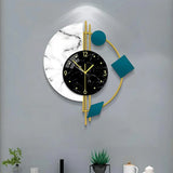 AOOKMIYA ART+ Creative Gifts Silent Wall Clock for Living Room Bedroom Wall Decorations Creative Semicircle Marble Quartz Wall Clock Gift