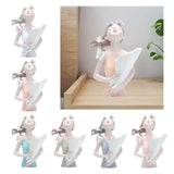 Table Ornament Butterfly Decor Girl Statue Flower Vase 8.4x12inch Handicraft for Household Kitchen Dining Multifunctional