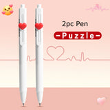 Kawaii Deli Nusign Puzzle Gel Ink Pen 0.5mm Cute Lovely Retractable Ballpiont Pens with Letters Particle Back To School Supplies