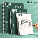 AOOKMIYA Marie's Sketchbook,160gsm/30 Sheets Heavyweight Sketch Book,for Drawing Spiral-Bound with Hard Cover for Drawing,Illustration