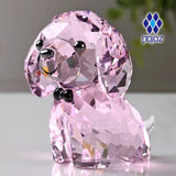 Crystal Dog Figurine for Birthday Gifts Chinese Zodiac Animal Art Craft Lucky Fortune Desktop Decor for Home Office Display