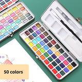 AOOKMIYA Professional 50 Color Solid Watercolor Palette, Compact Travel-Friendly for Nail Drawing & Painting Projects  AOOKMIYA.COM