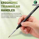 AOOKMIYA Marie's Micro Paint Brush, 11 Sizes Miniature Synthetic Model Paintbrushes with Triangular Handles for Detail, Rock Painting