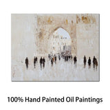 AOOKMIYA ART+ Creative Gifts Large Jewish Kotel Canvas Art Hand Painted Textured Oil Painting Abstract Jerusalem Landscape Artwork for Family Room Decor Gift