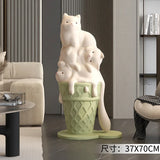 AOOKMIYA ART+ Creative Gifts Home Decor Ice Cream Cat  Statue Floor Decoration Nordic Living Room Creative Large Animal Sculpture Ornaments Housewarming Gift