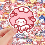100pcs Cute Cartoon Sanrio Stickers My Melody Kuromi Handbag Decoration Stickers Cinnamoroll Children's Gift Sticker Bag