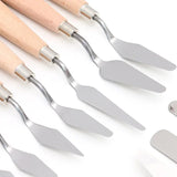 AOOKMIYA 18pcs High Quality Stainless Steel Oil Painting Knife Set Beech Wood Handle Oil Painting Scraper Painting Tool Art Supplies