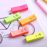 Mini Long Sticky Notes Cute Notes Bookmark Sticker Fluorescent Strip Students Use Creative Colored Bars   Memo Pad