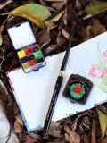 New Mini Travel Solid Watercolor Paint Packaging 9-color Small Metal Mini Watercolor Box Student Painting Supplies   Gouache