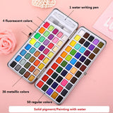 AOOKMIYA Watercolor Pigment Set, 50/72/90/100 Colors Portable Solid Painting Kit Professional Glitter Manicure Nail Draw DIY Art Supplies AOOKMIYA.COM