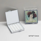 AOOKMIYA Portable Mini Travel Watercolor Paint Box Empty Palette Retro Exquisite Small Square Box Student Painting Art Supplies