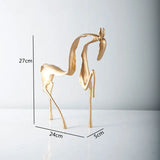 AOOKMIYA ART+ Creative Gifts Simple Creative Metal Hollow Out Horse Desktop Ornament Animal Sculpture Living Room Decoration Abstract Crafts Home Decoration