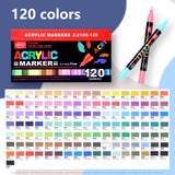 120/168-Color Acrylic Paint Marker Pen Sets - Ideal for Artists. Use on Rock Painting, Glass, Ceramic, Fabric, DIY Cards