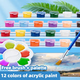 AOOKMIYA Acrylic Pigment Set 3ml 12 Color Watercolor Painting Pigment Set Art Stone Ceramic Painting Color Paint With Built-In Brush AOOKMIYA.COM