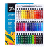 Mont Marte Gouache Paint Set 12/18/24 Colorx6ml/12ml Tubes Non-Toxic Watercolor Paint For Canvas and Paper Beginners, Students