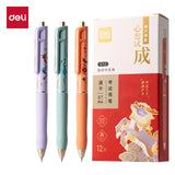 Deli 3/6/9pcs 0.5mm Black Ink Quick-drying Kawaii Gel Pen School Supplies Gift Office Supplies Signing Pens Stationery Cute Pens
