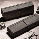 Retro Art Pencil Bag Students Large Capacity Stationery Box Designer Models Office Ticket Cowhide Storage Box Senior Glasses Box