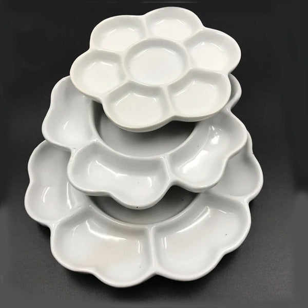 AOOKMIYA Jingdezhen Ceramic Palette Plum Blossom Pigment Gouache Watercolor Painting and Calligraphy Art Supplies AOOKMIYA.COM