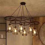 American Style Countryside Creative Personality Industrial Style Pendant Light Restaurant Bar Iron Wheel Creative Pendant Light