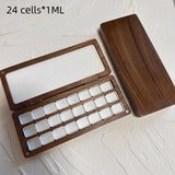 AOOKMIYA Empty Watercolor Palette Travel Portable 24/42 Grid Walnut Paint Box Watercolor Storage Artist Painting Art Supplies