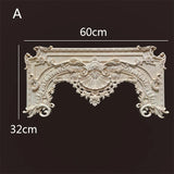 Wood Carved Long Onlay Applique Unpainted Frame Door Decal Working Carpenter Home Wedding Decoration Wood Figurines for Decor