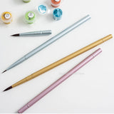 AOOKMIYA Portable Double-headed Nylon Paint Brush Round Head Lacquered Metal Rod Watercolor Brush Travel Painting Student Art Supplies