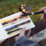 AOOKMIYA Creative Mini Pigment Palette Acrylic Hand Account Watercolor Book Clip Colorable Binder Paint Box Travel Painting Supplies