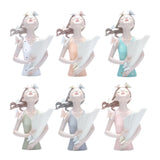 Table Ornament Butterfly Decor Girl Statue Flower Vase 8.4x12inch Handicraft for Household Kitchen Dining Multifunctional