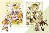 AOOKMIYA Chocolate mints Sakura weaving child fairy tale set atlas two yuan girl fantasy wind illustration set DIFUYA