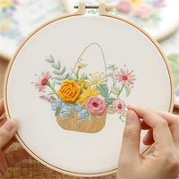 AOOKMIYA Flower Starter Kit DIY Cross For Beginner Plant Sewing Art Craft Painting Home Decor Embroidery Set Handmade Gifts