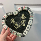 AOOKMIYA ART+ Creative Gifts DIY personalized customization Mahjong large size ashtray Drop glue finished product handmade fortune creative gift bedroom