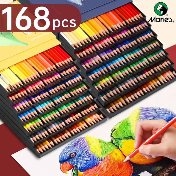 AOOKMIYA Marie's 168 Colored Pencils Set, Oil/Watercolor Vibrant Colors for Painting,For Adult,Teens,for Drawing,Blending,Layering