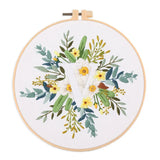 AOOKMIYA Floral Embroidery Kit for Beginner and Adults Cross Stitch Kits Embroidery Starter Kit with Initial Letter and Flower Pattern