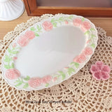 Cute Cartoon Dog, Rose, Duckling Ceramic Plate, Color Palette +Penholder Pen Washing Set   Brush Washing Bucket