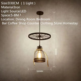 American Style Countryside Creative Personality Industrial Style Pendant Light Restaurant Bar Iron Wheel Creative Pendant Light