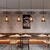 American Style Countryside Creative Personality Industrial Style Pendant Light Restaurant Bar Iron Wheel Creative Pendant Light